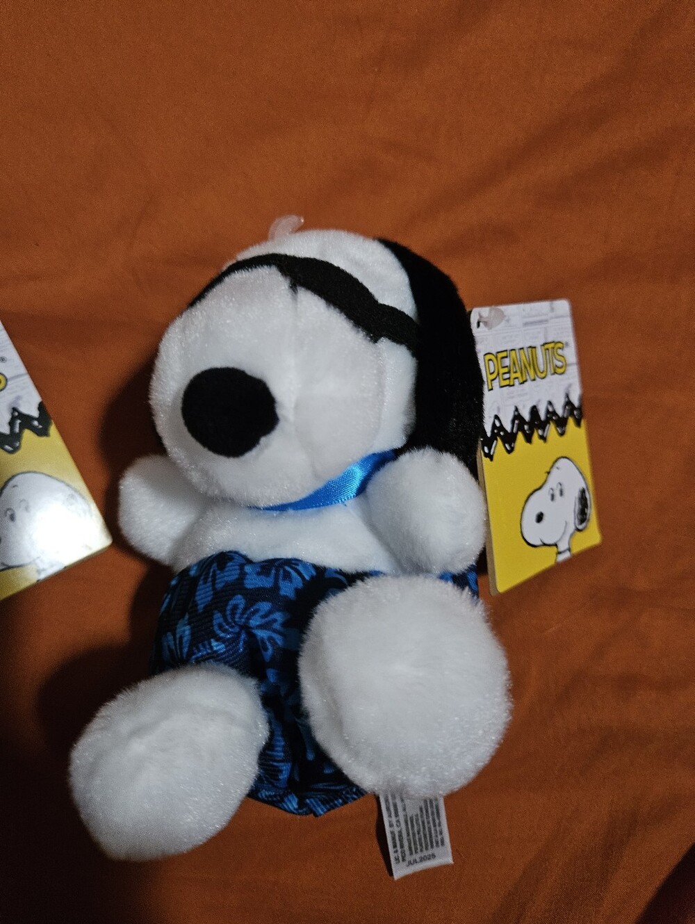 Nwt Peanuts Snoopy Plush Dog Toy - White & Black with Blue Outfit